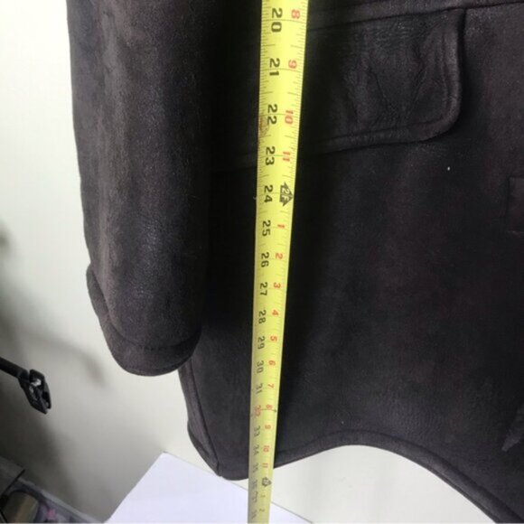 GilbertCohen Montreal Vintage Shearling Sheepskin Leather Coat Warm Fur Pocket L - Picture 15 of 15
